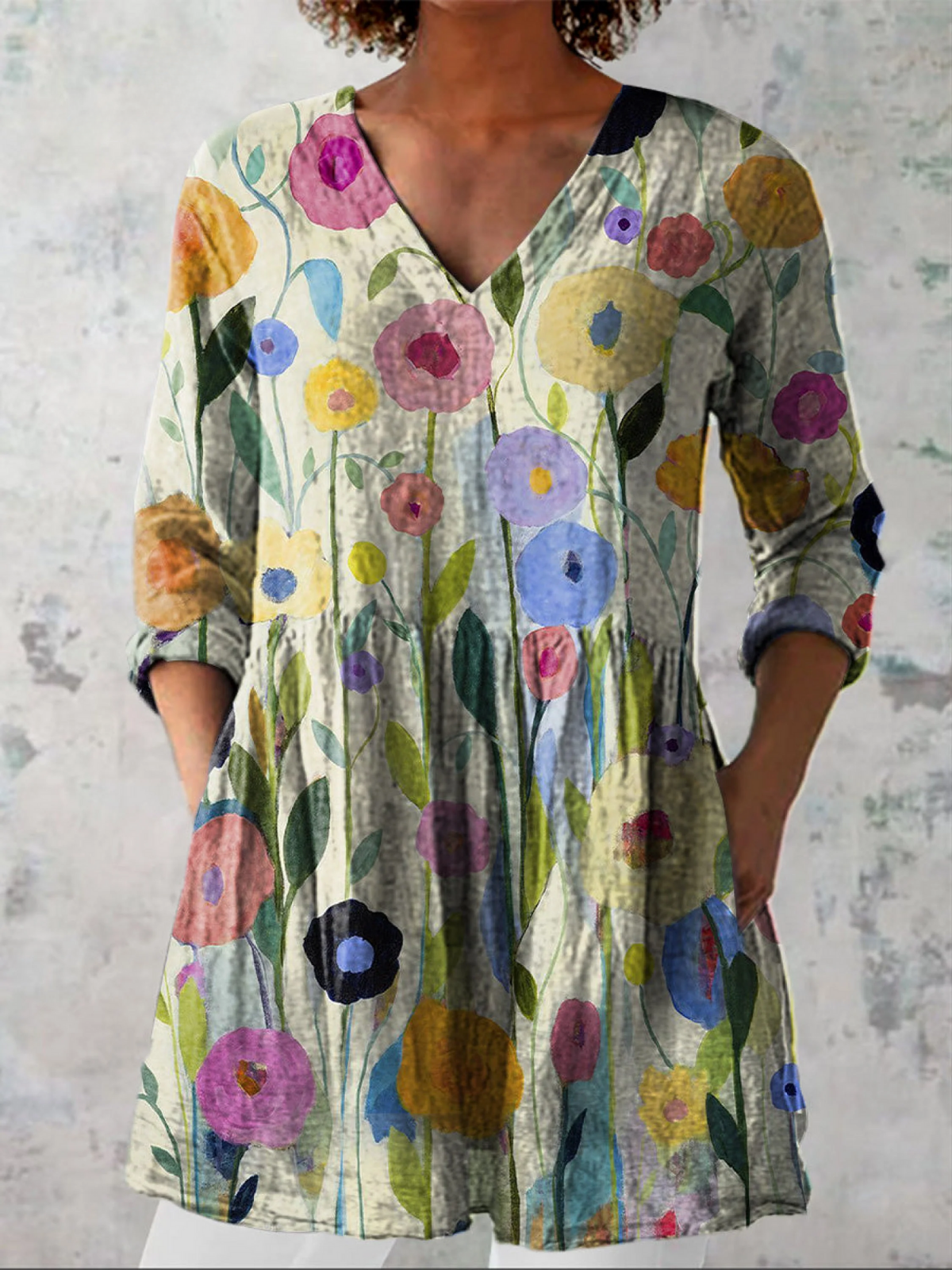 Daniela | Blusa Lunga con Scollo a V
