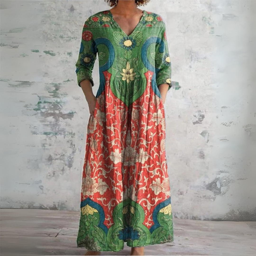 Viola | Abito Maxi Floreale Vintage
