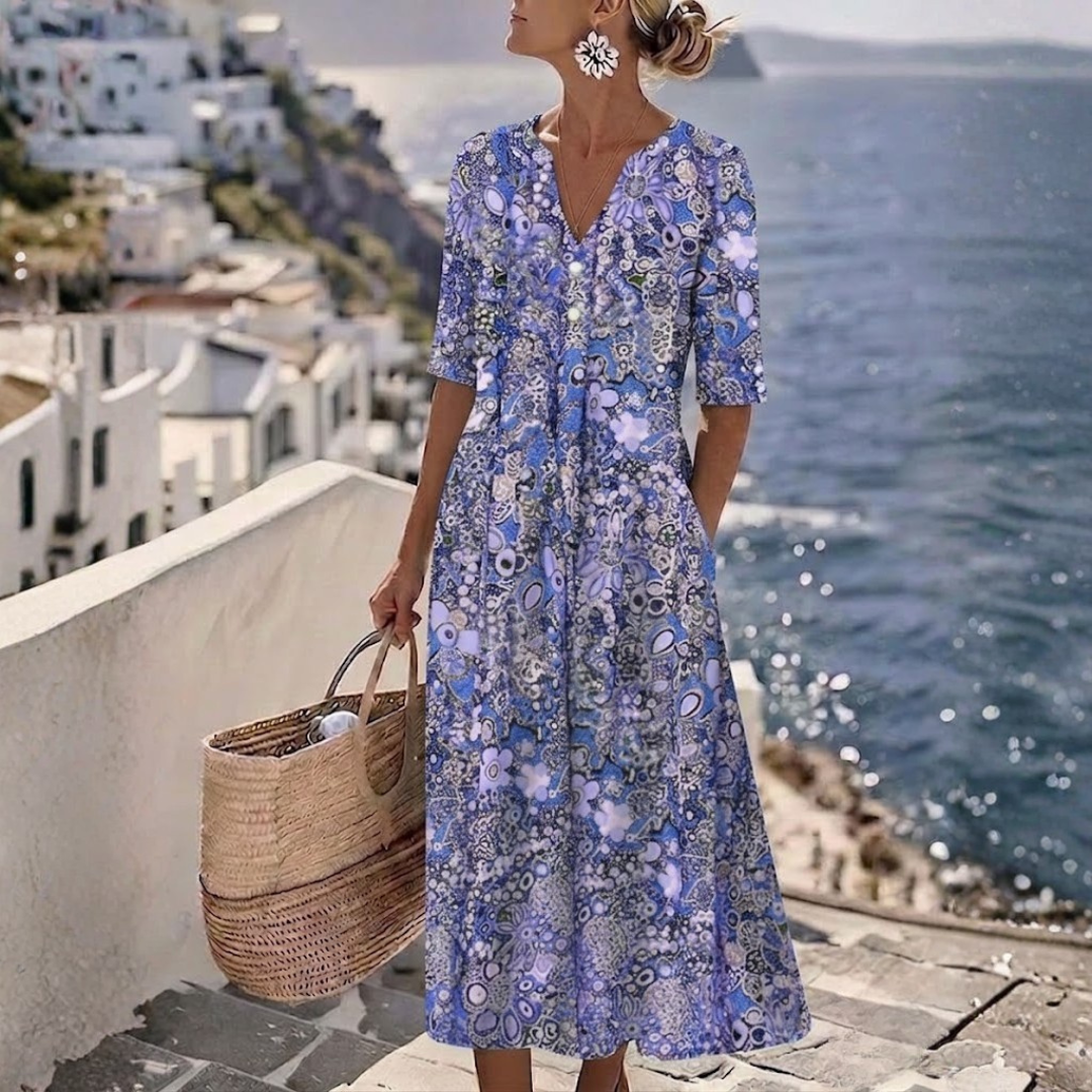 Lavinia | Elegante Abito Estivo Midi che Valorizza la Silhouette