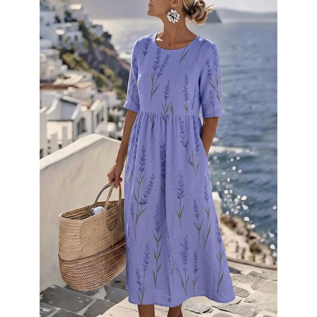 Noelia | Elegante Abito Midi Floreale Estivo