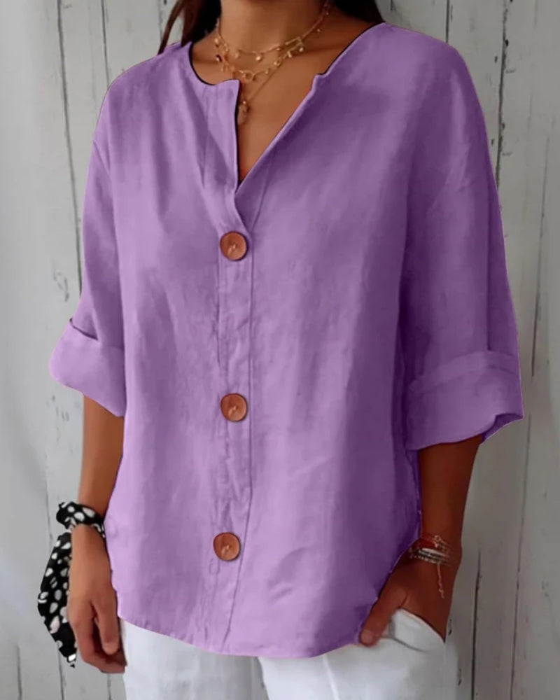 Silvia | Camicia Elegante con Scollo a V