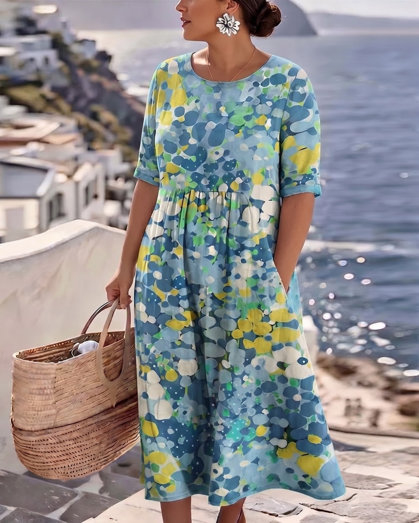 Vittoria | Elegante Abito Midi Floreale Estivo