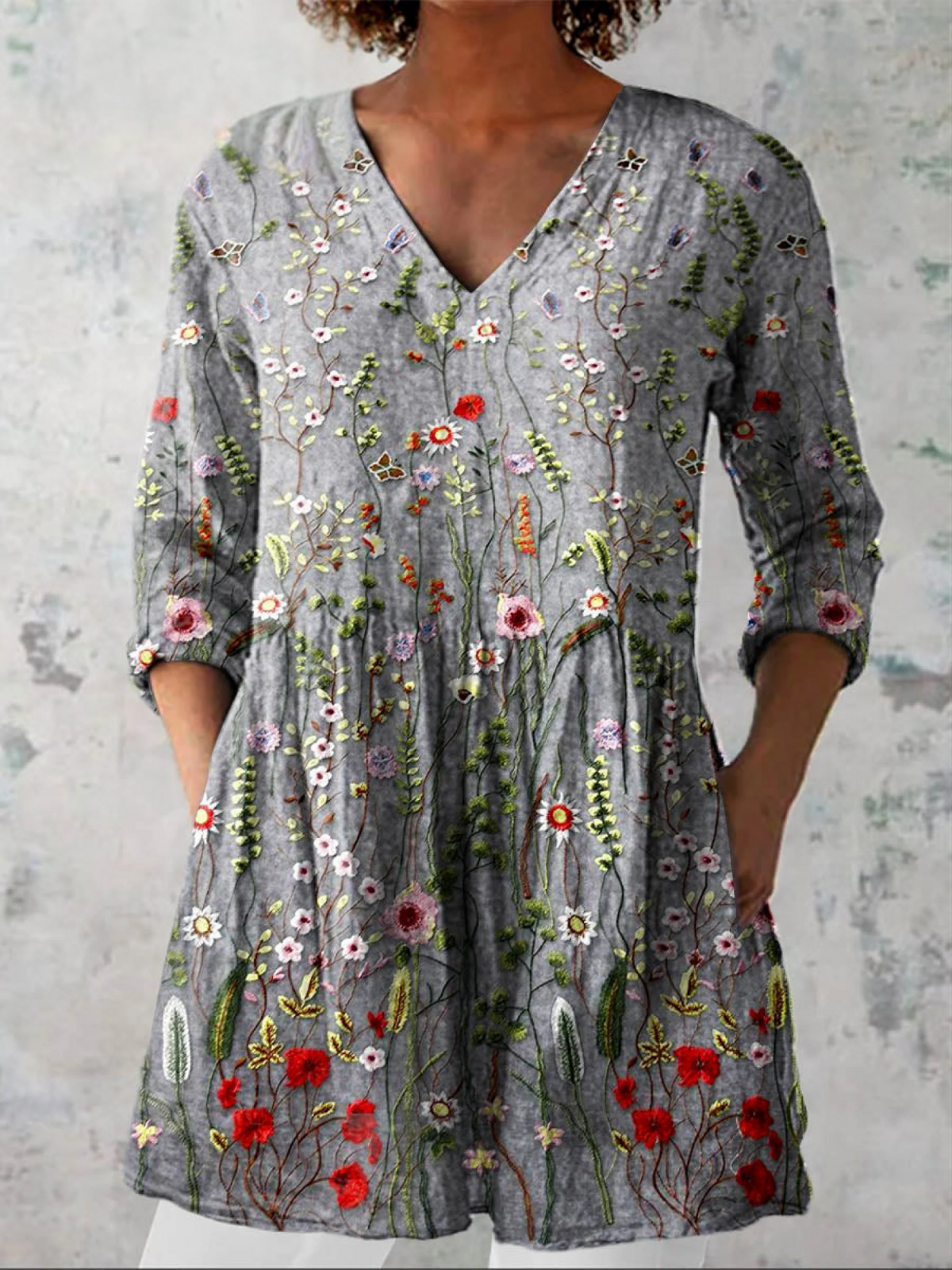 Valentina | Blusa Lunga con Scollo a V