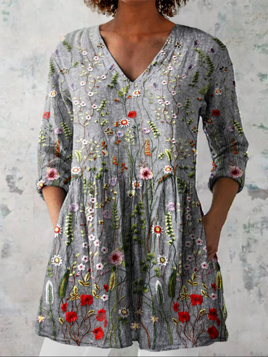 Valentina | Blusa Lunga con Scollo a V