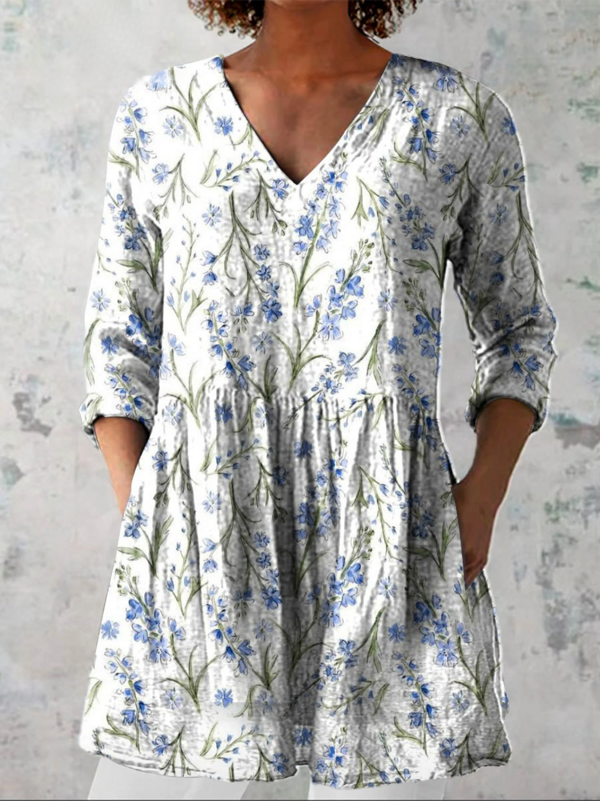 Roberta | Blusa Lunga con Scollo a V
