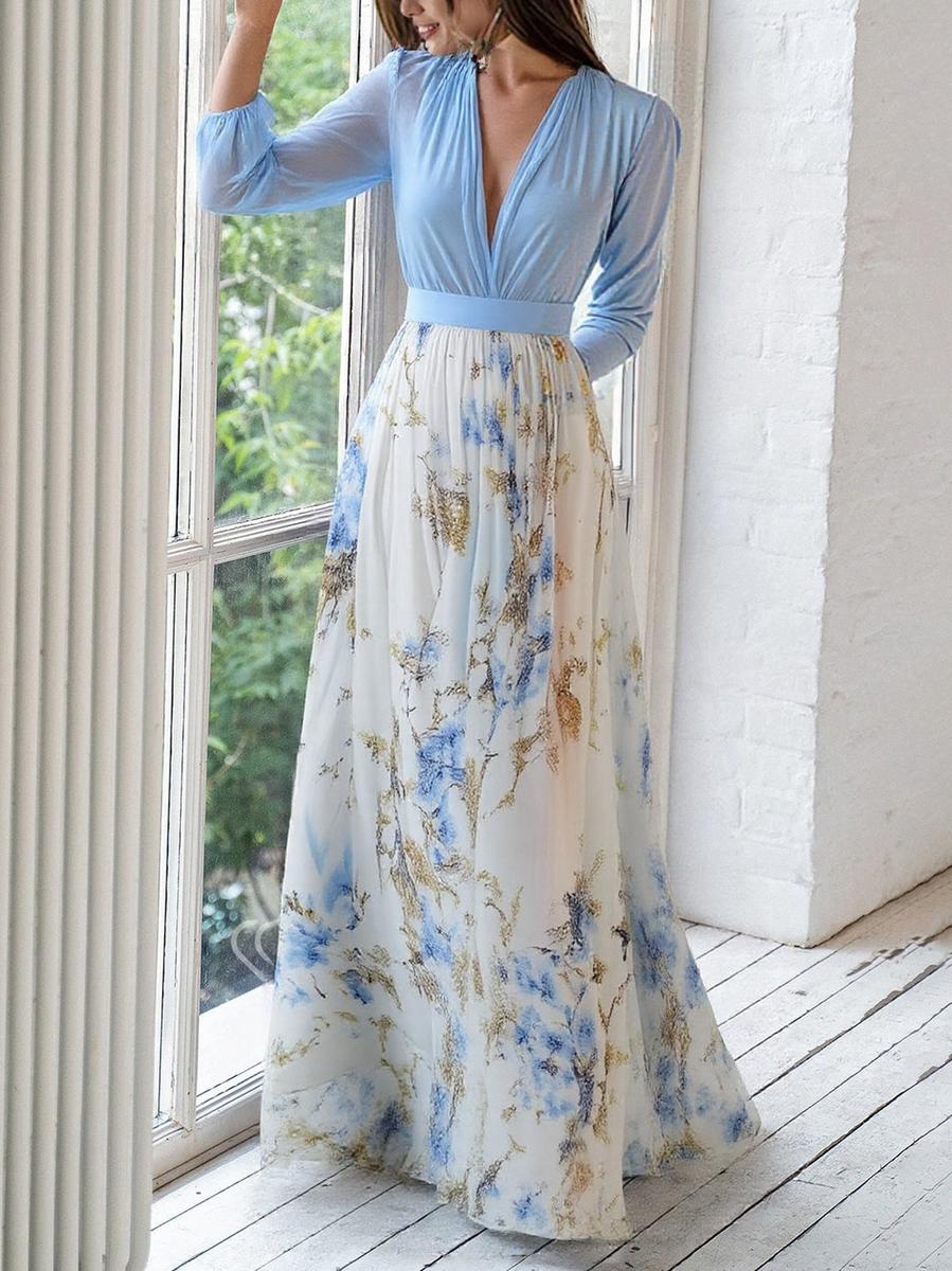 Roberta | Abito Maxi Floreale dall'Eleganza Senza Tempo