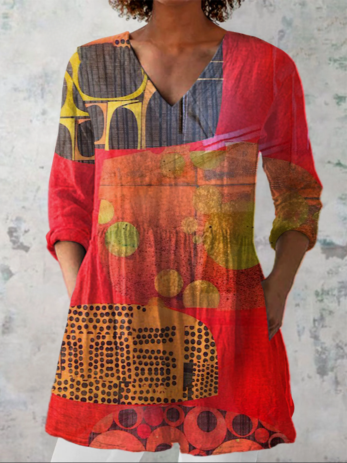 Silvia | Blusa Lunga con Scollo a V