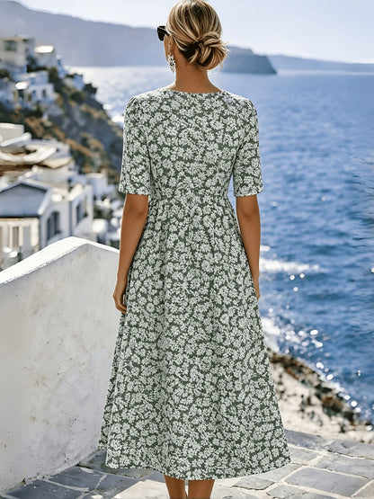 Roberta | Elegante Abito Midi Floreale