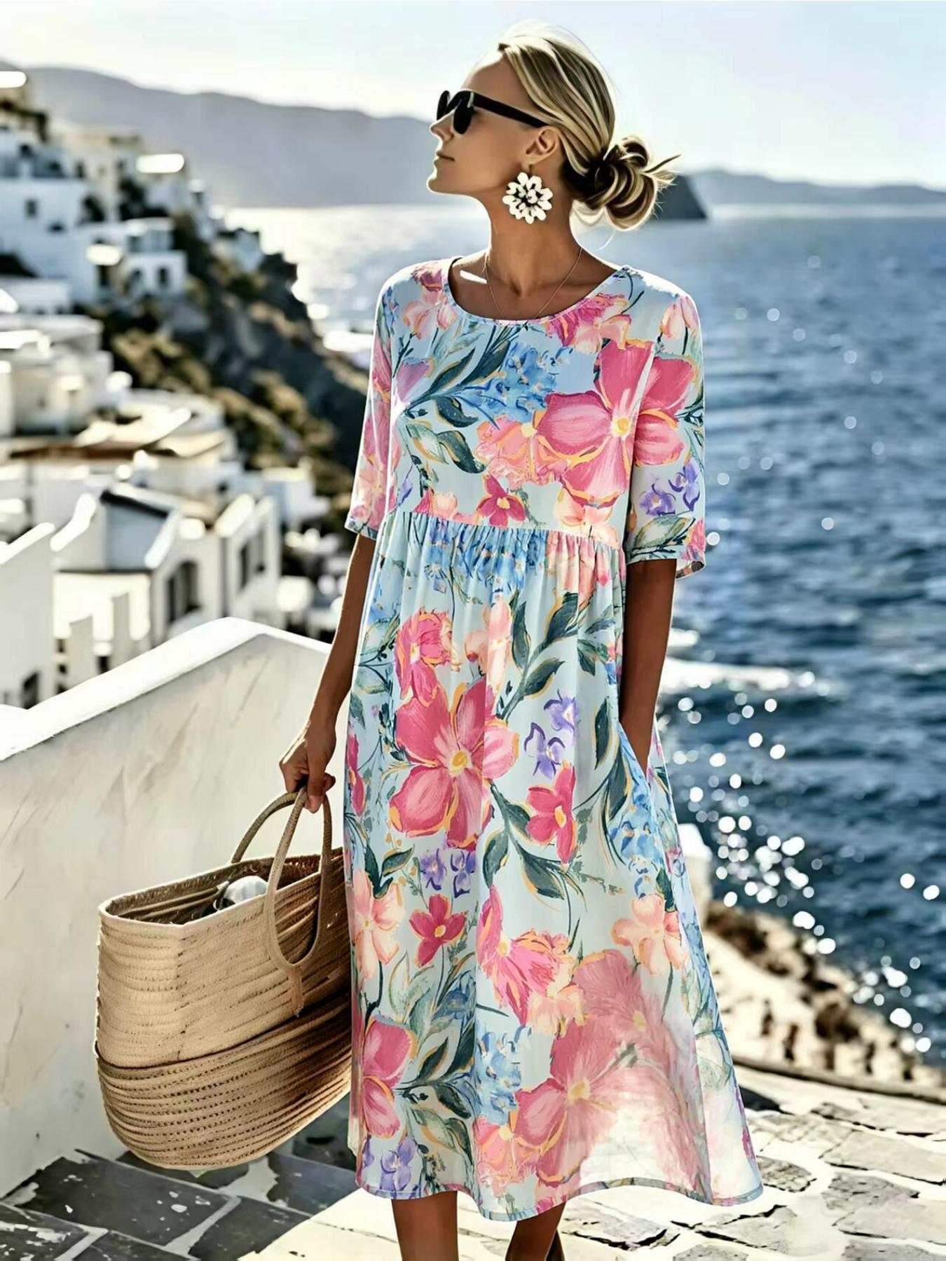 Melissa | Elegante Abito Midi Floreale Estivo