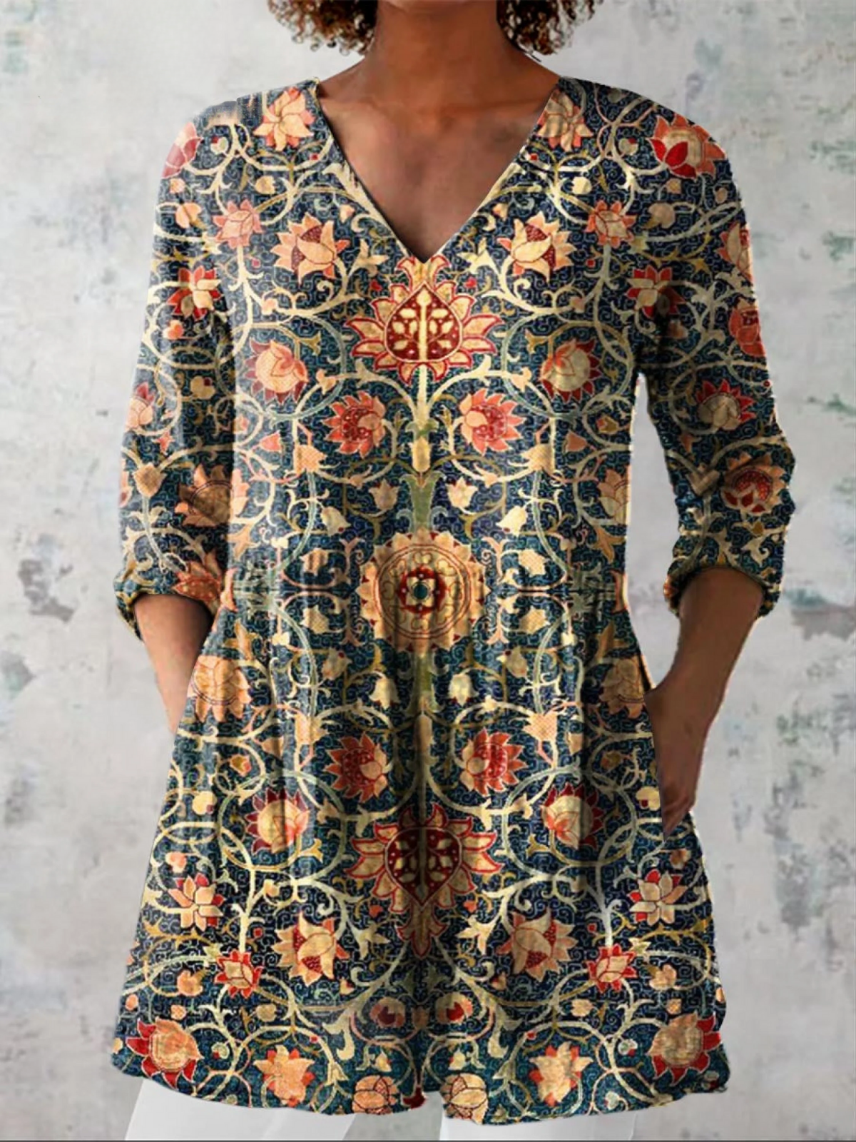 Rossella | Blusa Lunga con Scollo a V