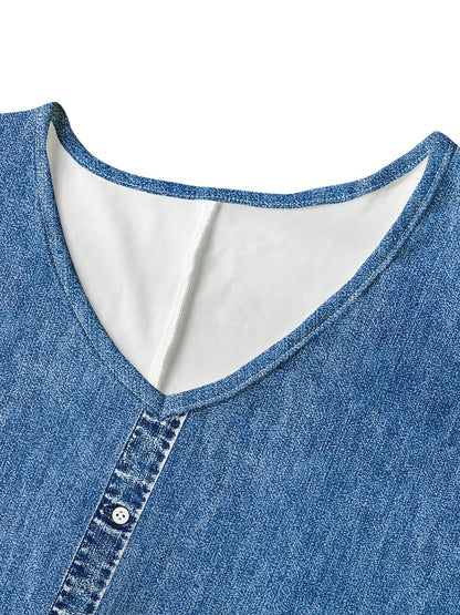 Flavia | Elegante Abito Retrò in Denim