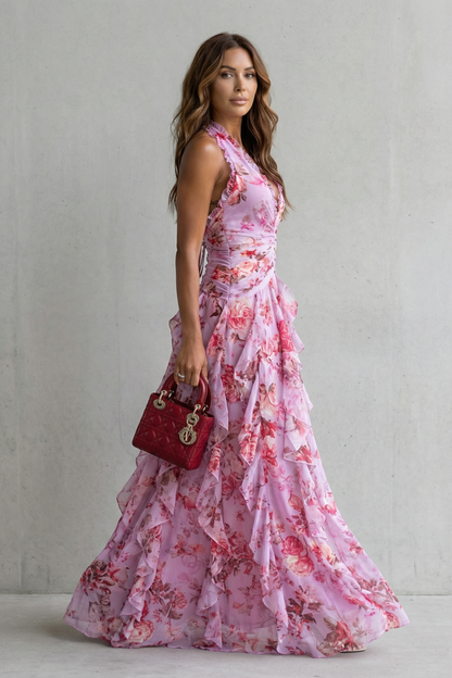 Melissa | Abito Lungo Elegante con Collo Halter