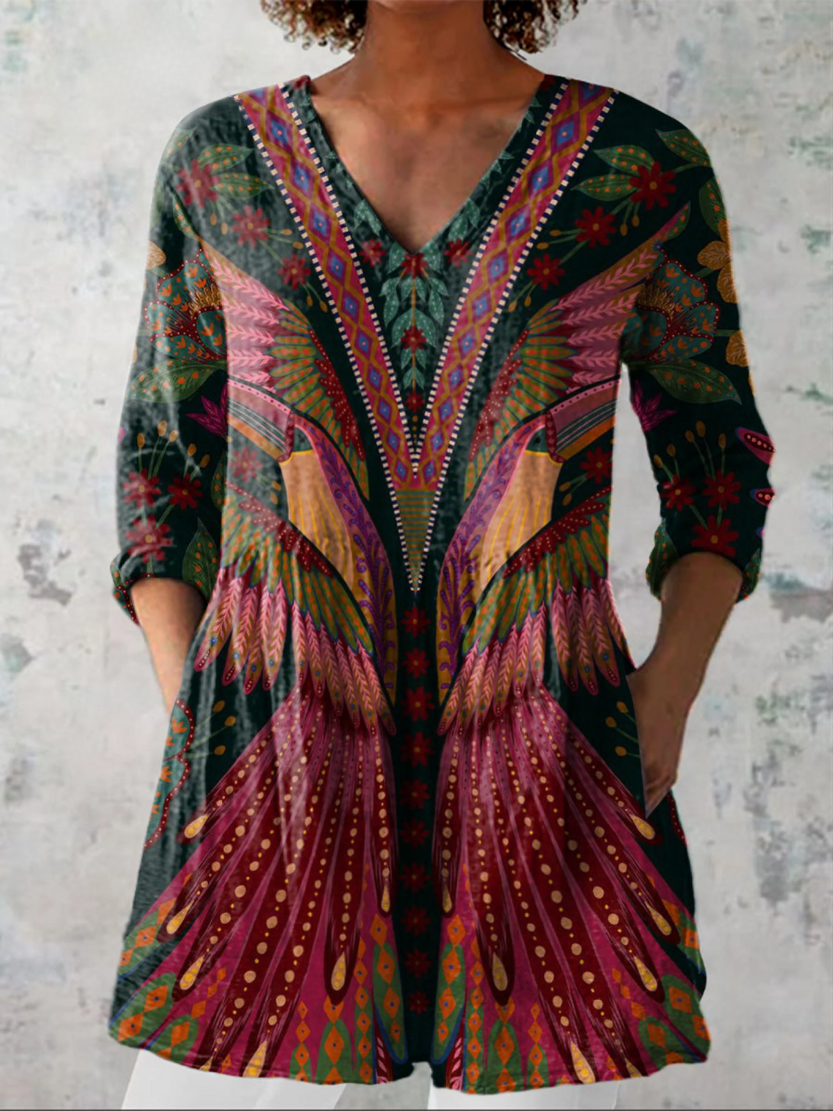 Michela | Blusa Lunga con Scollo a V