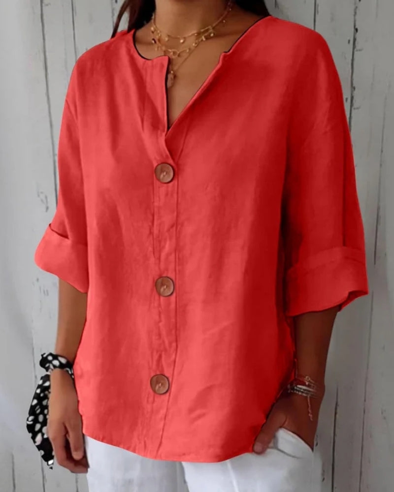 Silvia | Camicia Elegante con Scollo a V