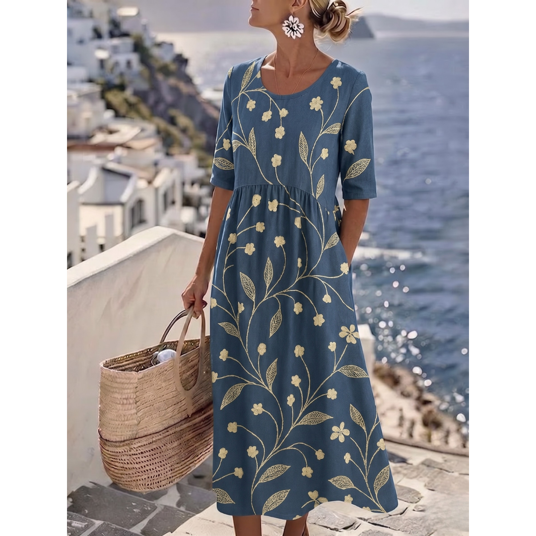 Noelia | Elegante Abito Midi Floreale Estivo