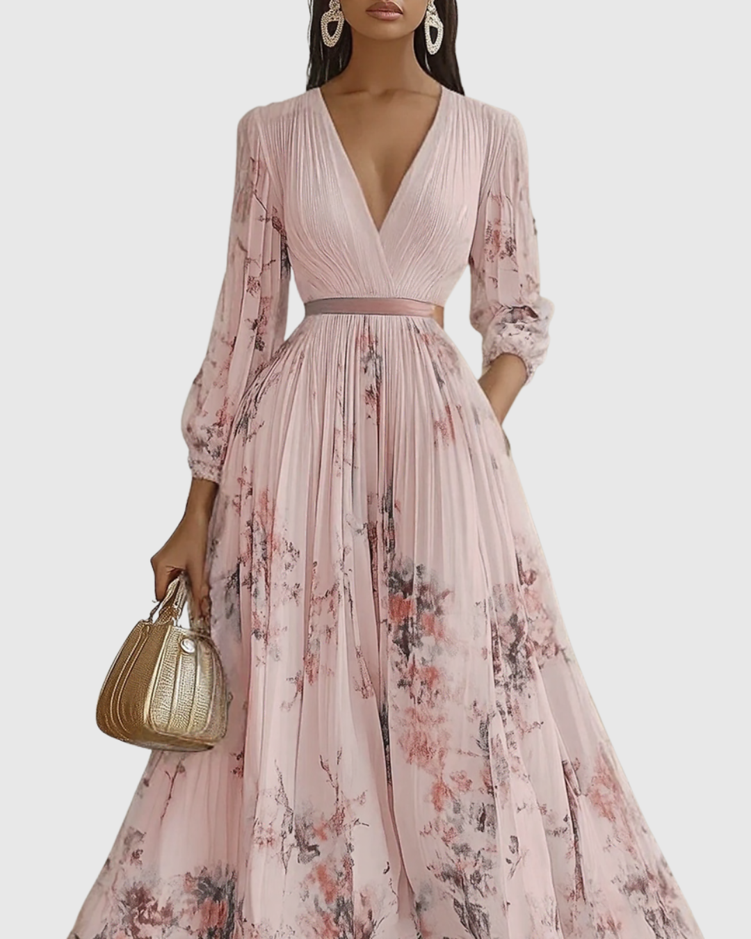 Donatella | Abito Maxi Elegante Plissettato