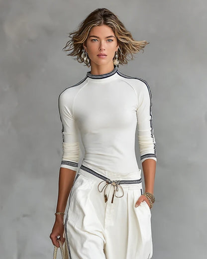 Arianna | Completo Due Pezzi Sportivo con Top a Collo Alto e Pantaloni con Coulisse