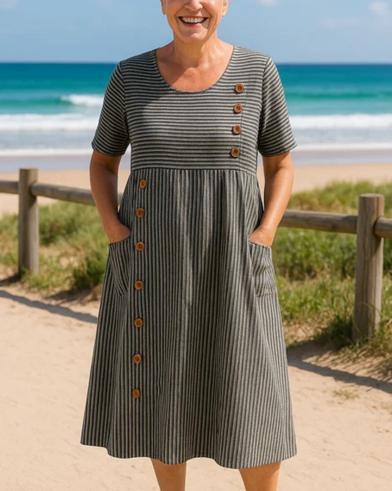 Patrizia | Abito Midi Elegante a Righe