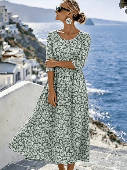 Roberta | Elegante Abito Midi Floreale