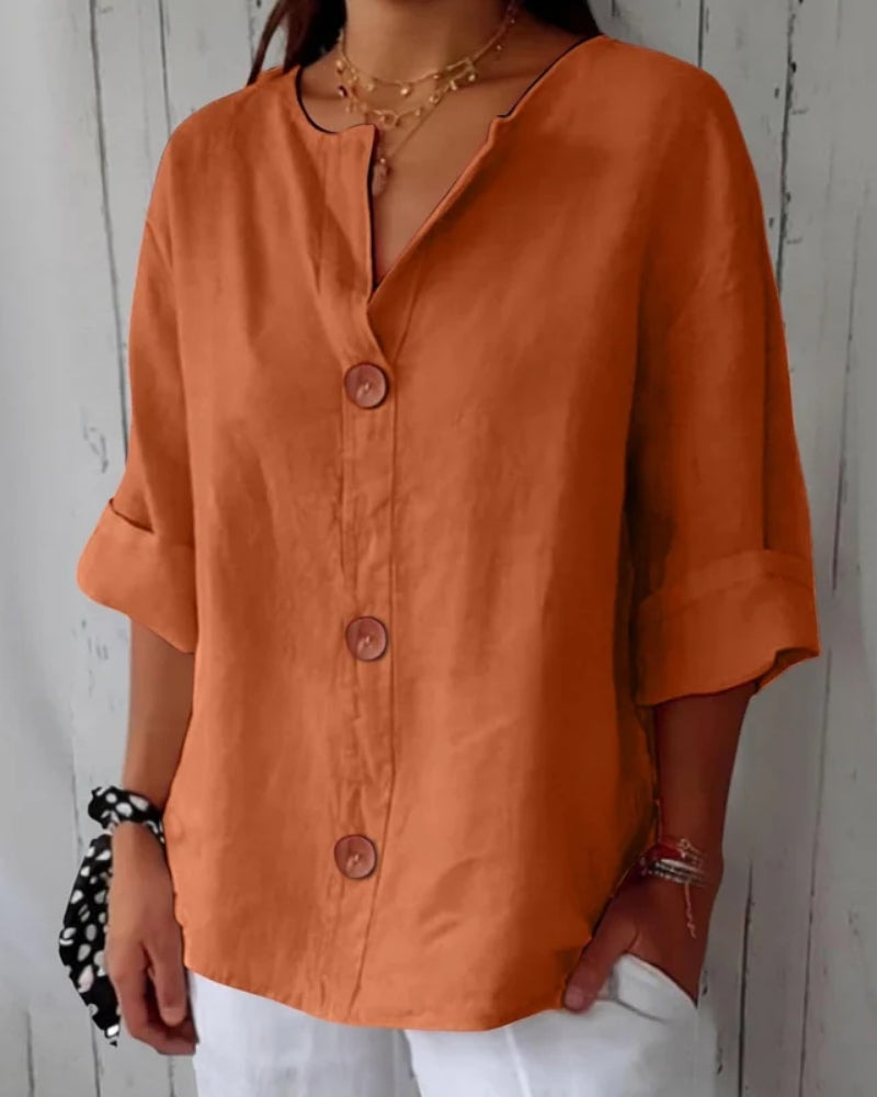 Silvia | Camicia Elegante con Scollo a V