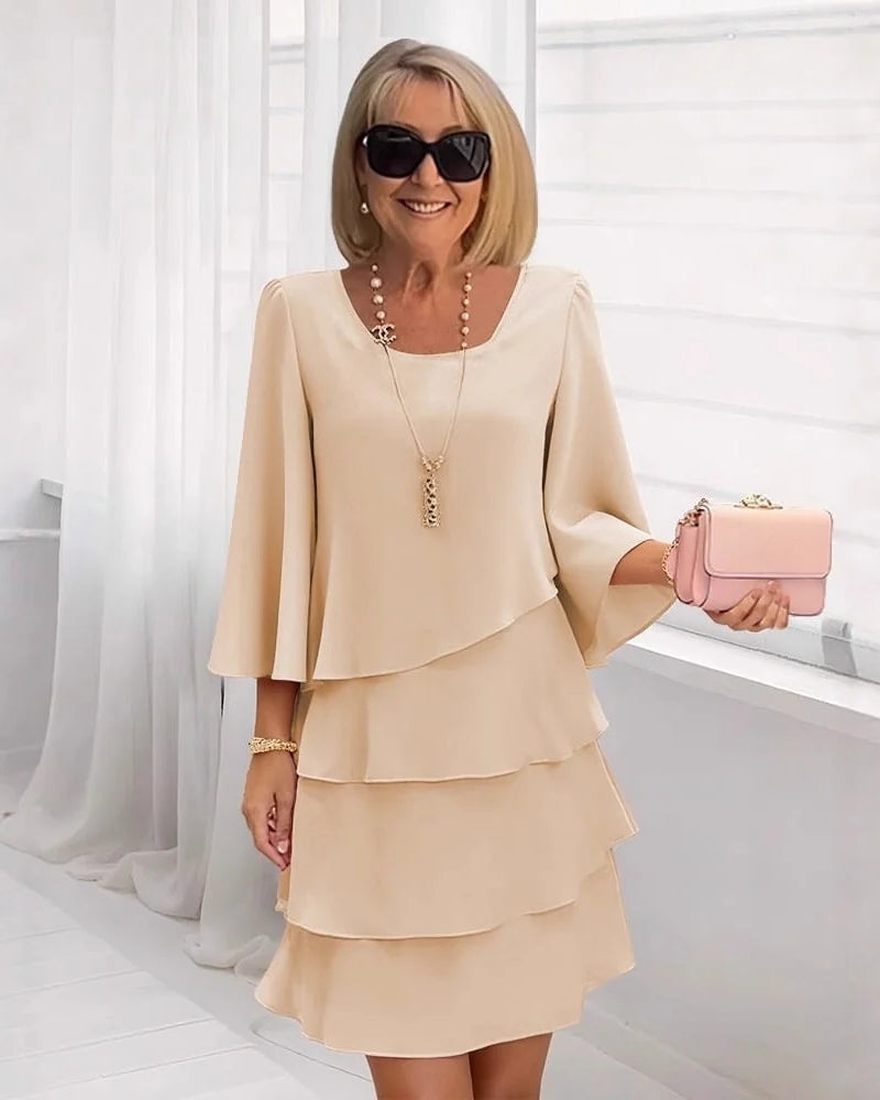 Mariella | Abito Midi Elegante con Volant