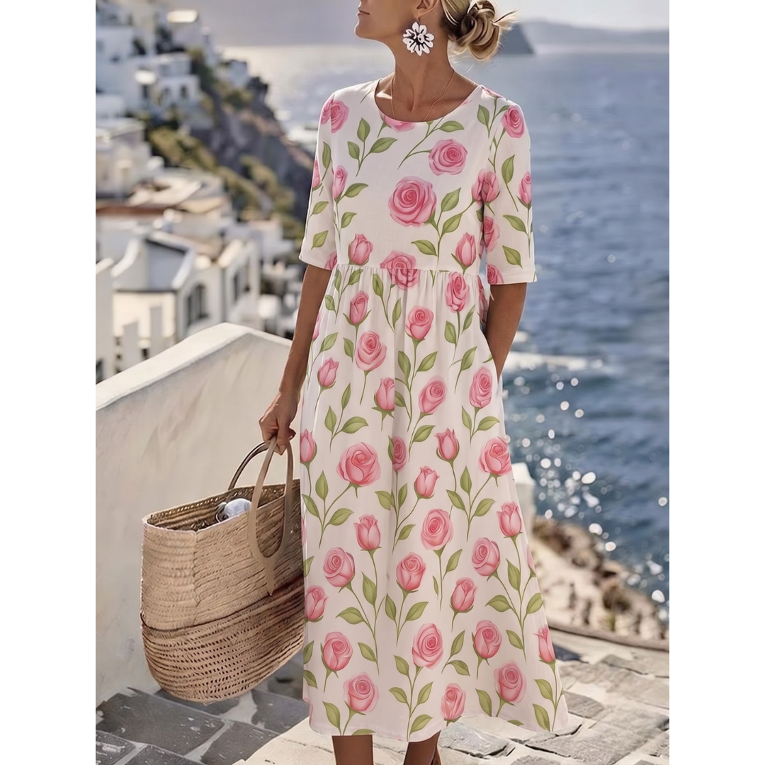Noelia | Elegante Abito Midi Floreale Estivo