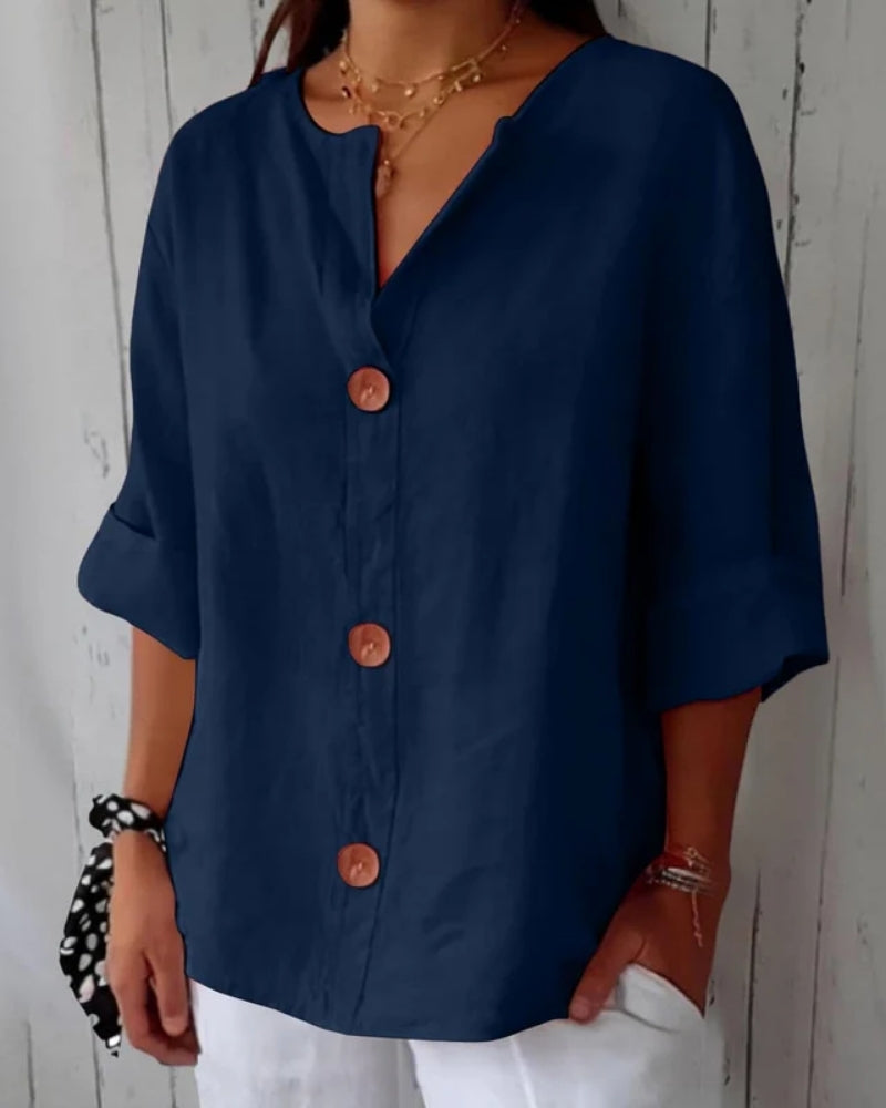 Silvia | Camicia Elegante con Scollo a V