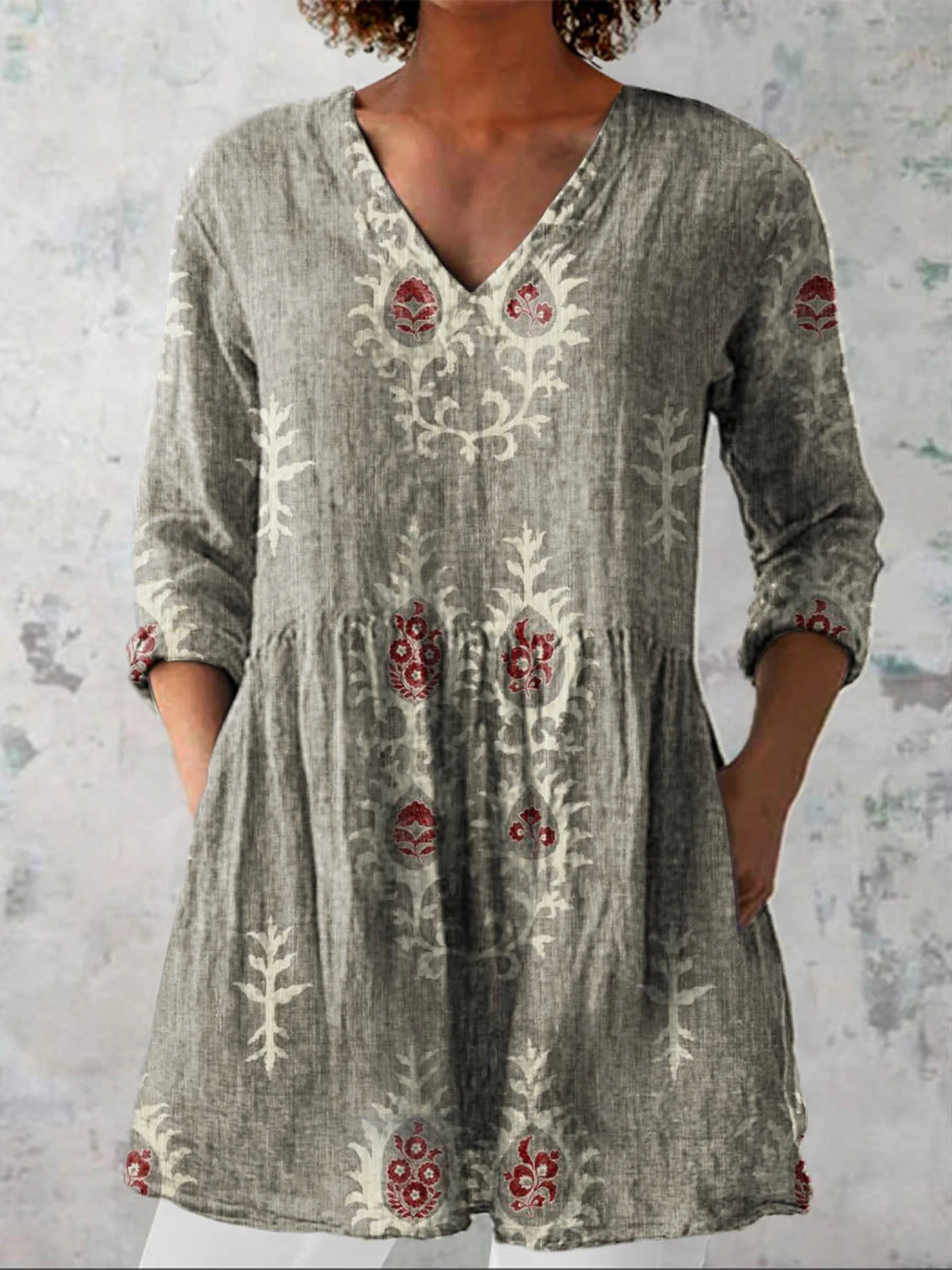 Arianna | Blusa Lunga con Scollo a V