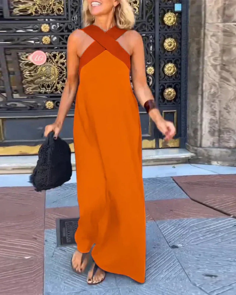 Francesca | Abito Maxi con Incrocio Frontale