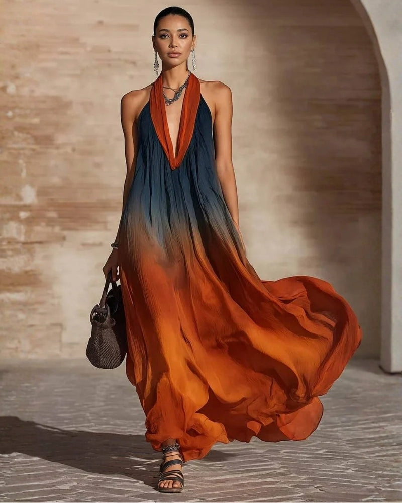 Vittoria | Abito Lungo Sfumato con Scollo Halter