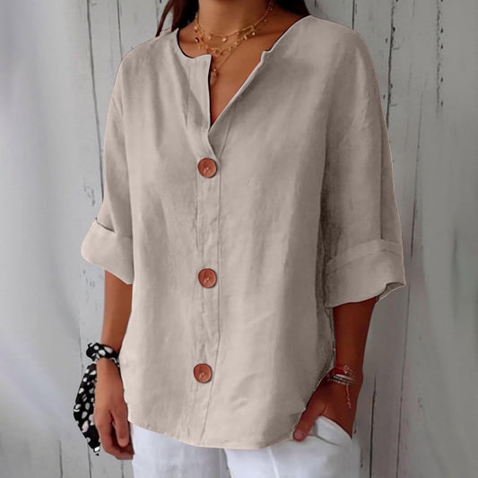 Serena | Blusa Elegante dal Taglio Ampio - Beige