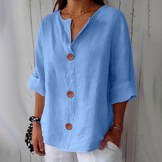 Federica | Blusa Elegante dal Taglio Ampio - Azzurro Chiaro