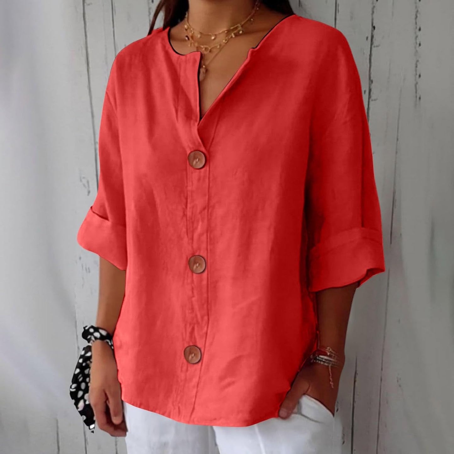 Valentina | Blusa Elegante dal Taglio Ampio - Rosso