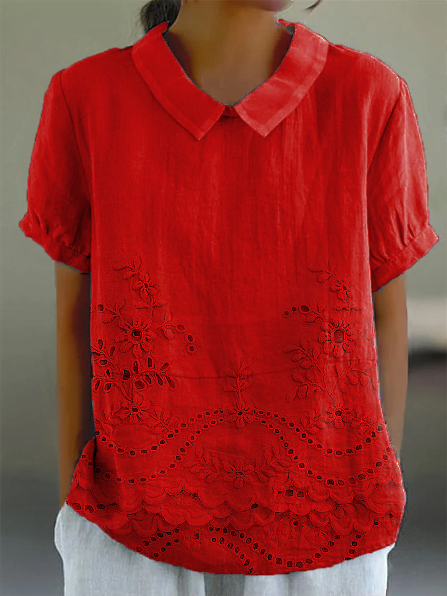 Matilde | Camicia con Motivo Floreale Ricamato
