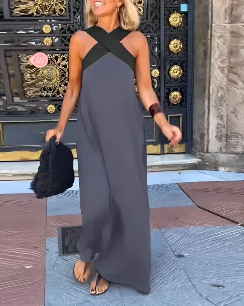 Francesca | Abito Maxi con Incrocio Frontale
