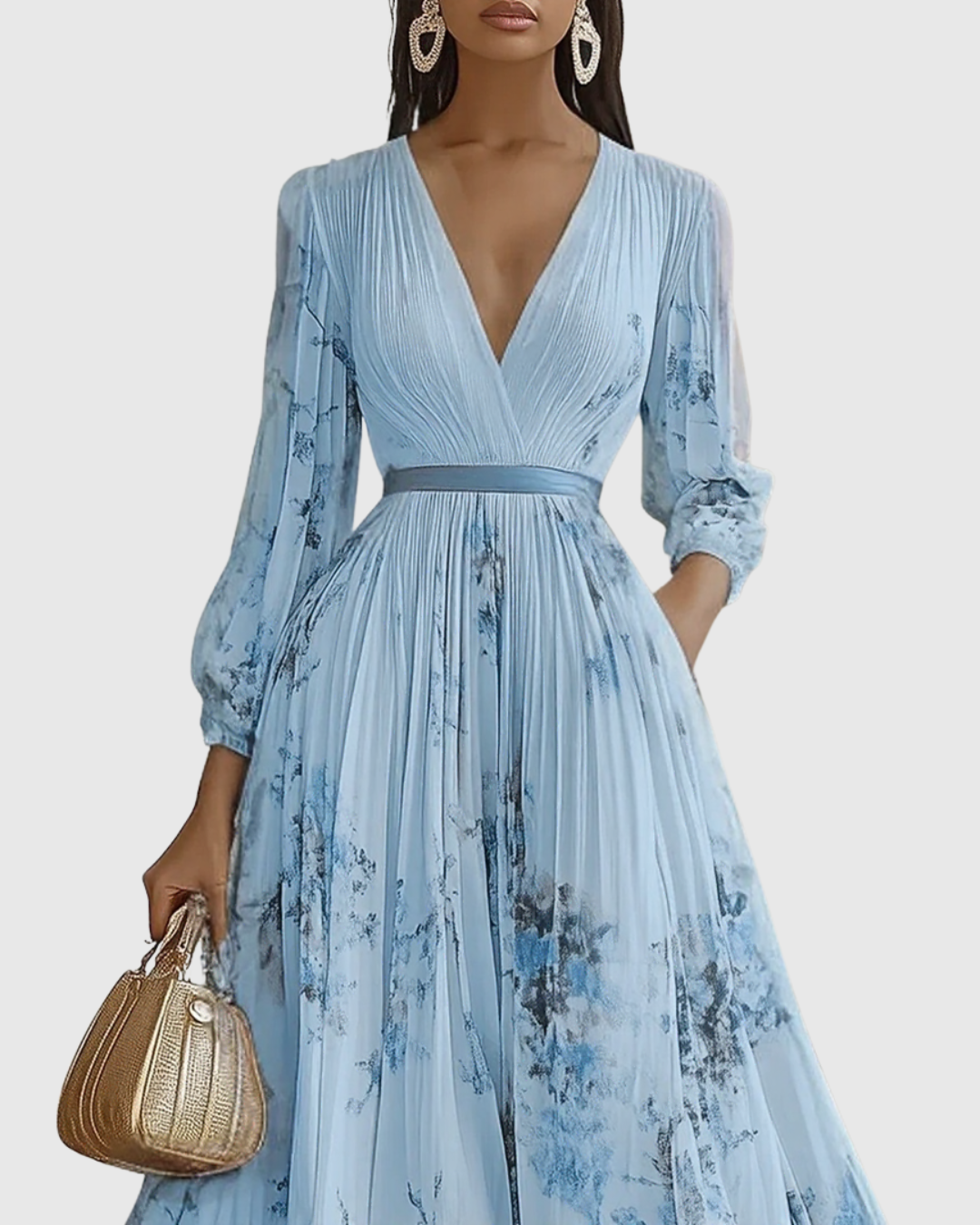 Donatella | Abito Maxi Elegante Plissettato