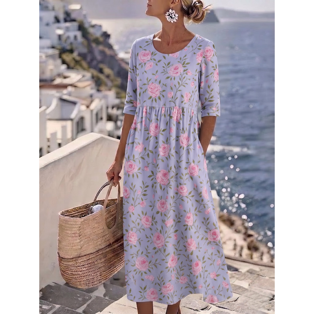 Noelia | Elegante Abito Midi Floreale Estivo