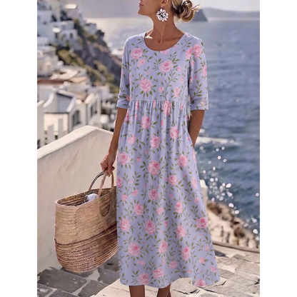 Noelia | Elegante Abito Midi Floreale Estivo