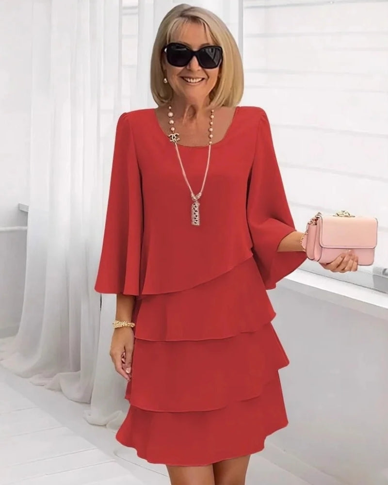 Mariella | Abito Midi Elegante con Volant