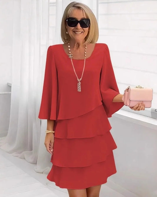 Mariella | Abito Midi Elegante con Volant