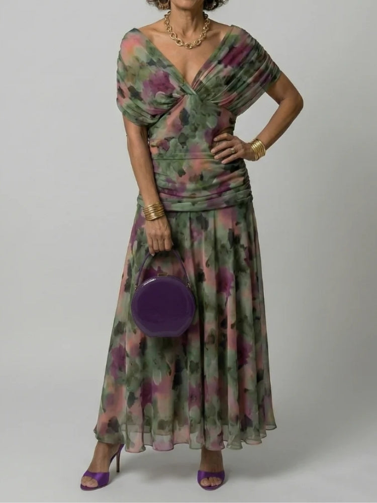 Rebecca | Abito Midi Fluido con Spalle Scoperte
