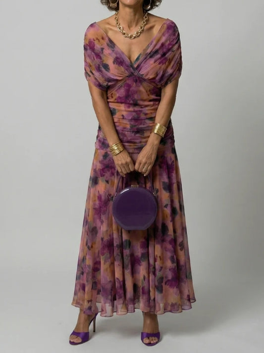 Rebecca | Abito Midi Fluido con Spalle Scoperte