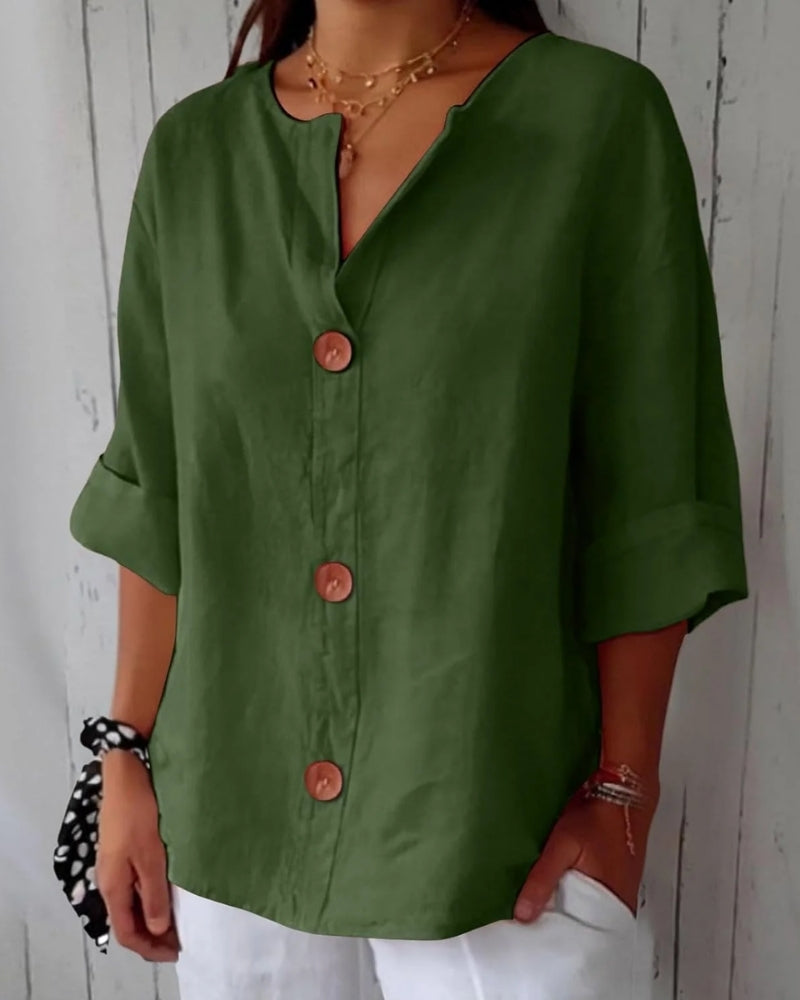 Silvia | Camicia Elegante con Scollo a V