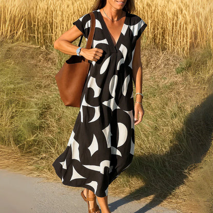 Angela | Abito Maxi con Dettagli Intagliati