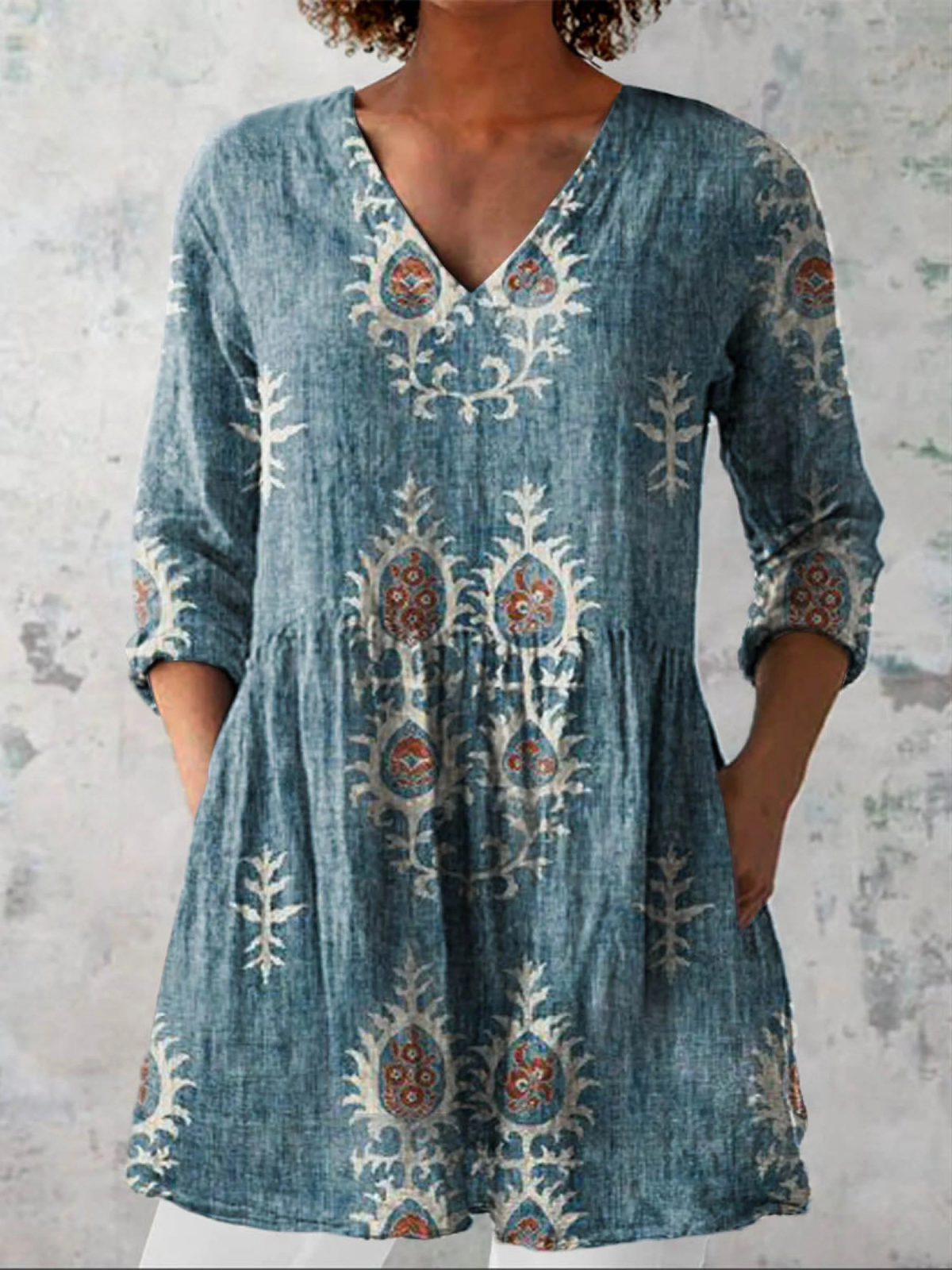 Arianna | Blusa Lunga con Scollo a V