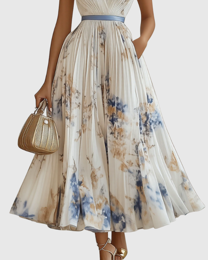 Donatella | Abito Maxi Elegante Plissettato