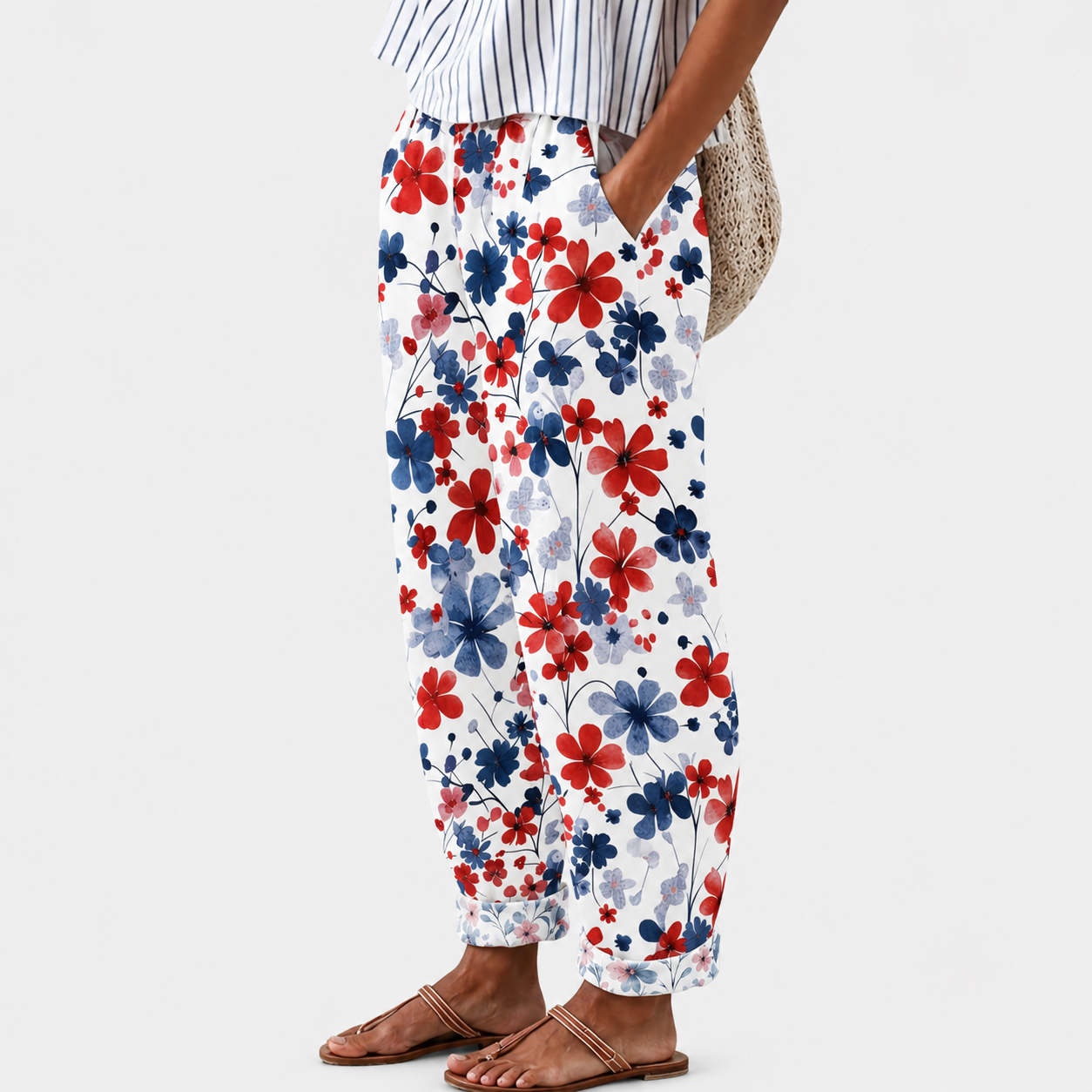 Antonella | Pantaloni Relax Fioritura Costiera