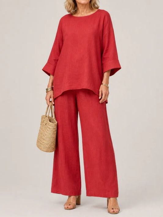 Romina | Tunica Oversize con Pantaloni a Gamba Larga