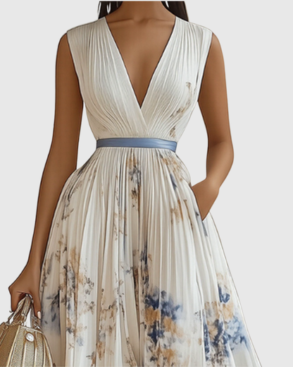Donatella | Abito Maxi Elegante Plissettato