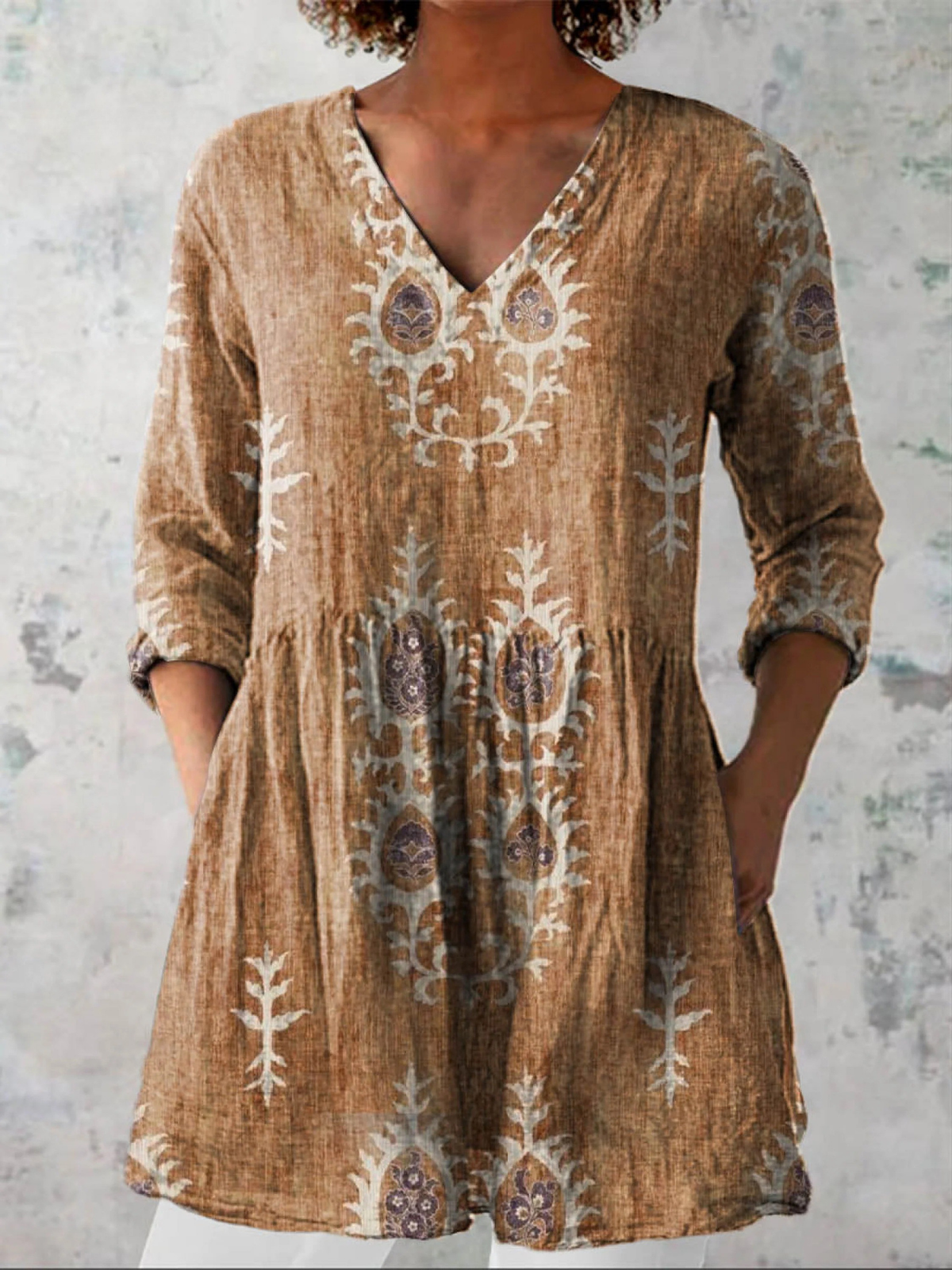Arianna | Blusa Lunga con Scollo a V